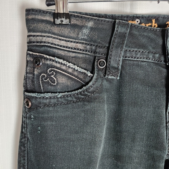 Rock Revival Amy Skinny Studded Distressed Black Jeans Size 27 - Picture 2 of 7